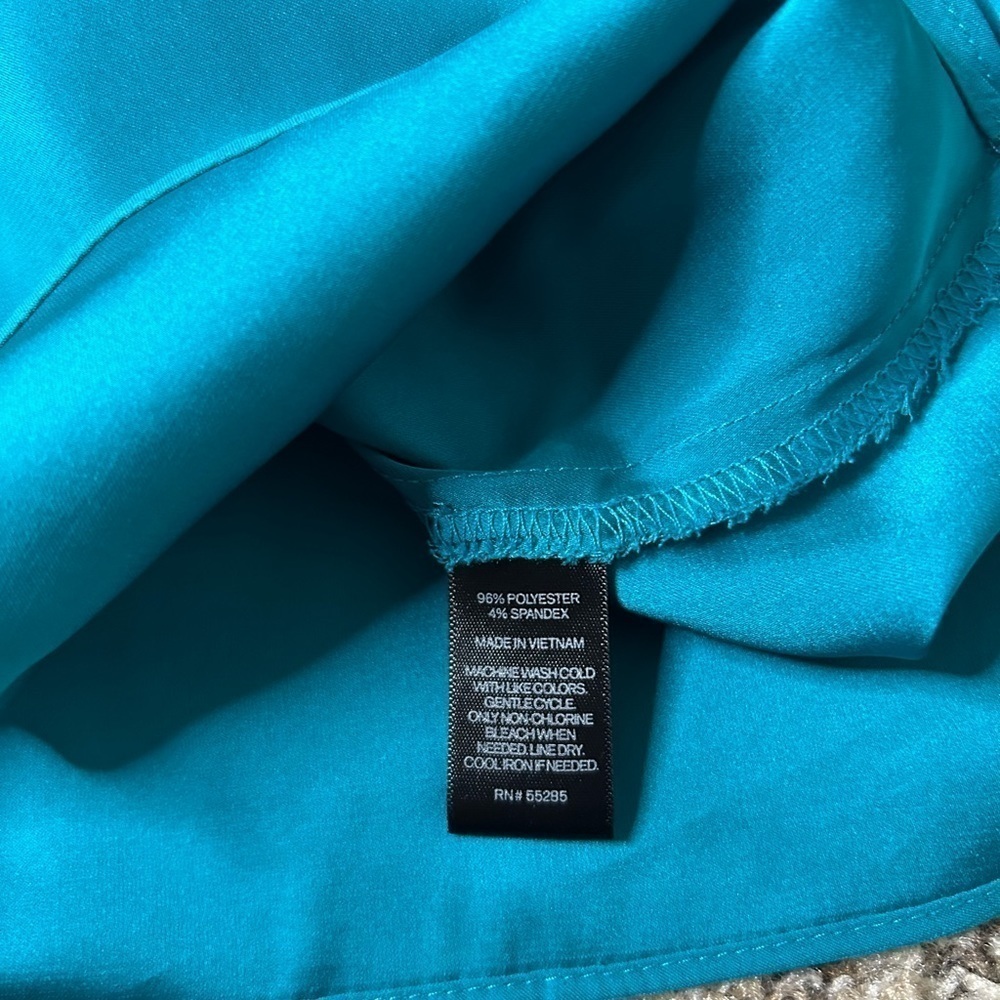 Express Blue V Neck Blouse Size Small Light and Silky - Picture 4 of 6